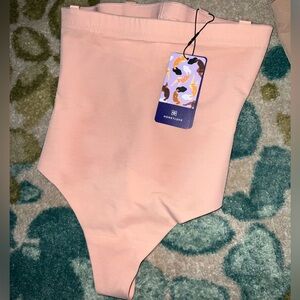 NWT Honeylove SuperPower Thong PINK XS High Waist Tummy Control $79 RARE